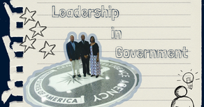 Corey with parents on CIA logo
