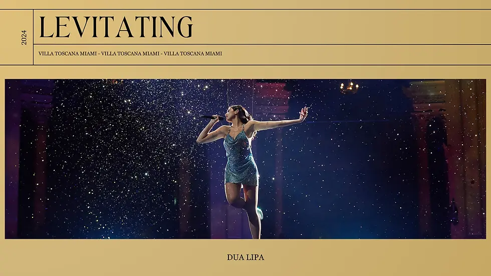 Villa Toscana banner by Duo Lipa levitating song for wedding