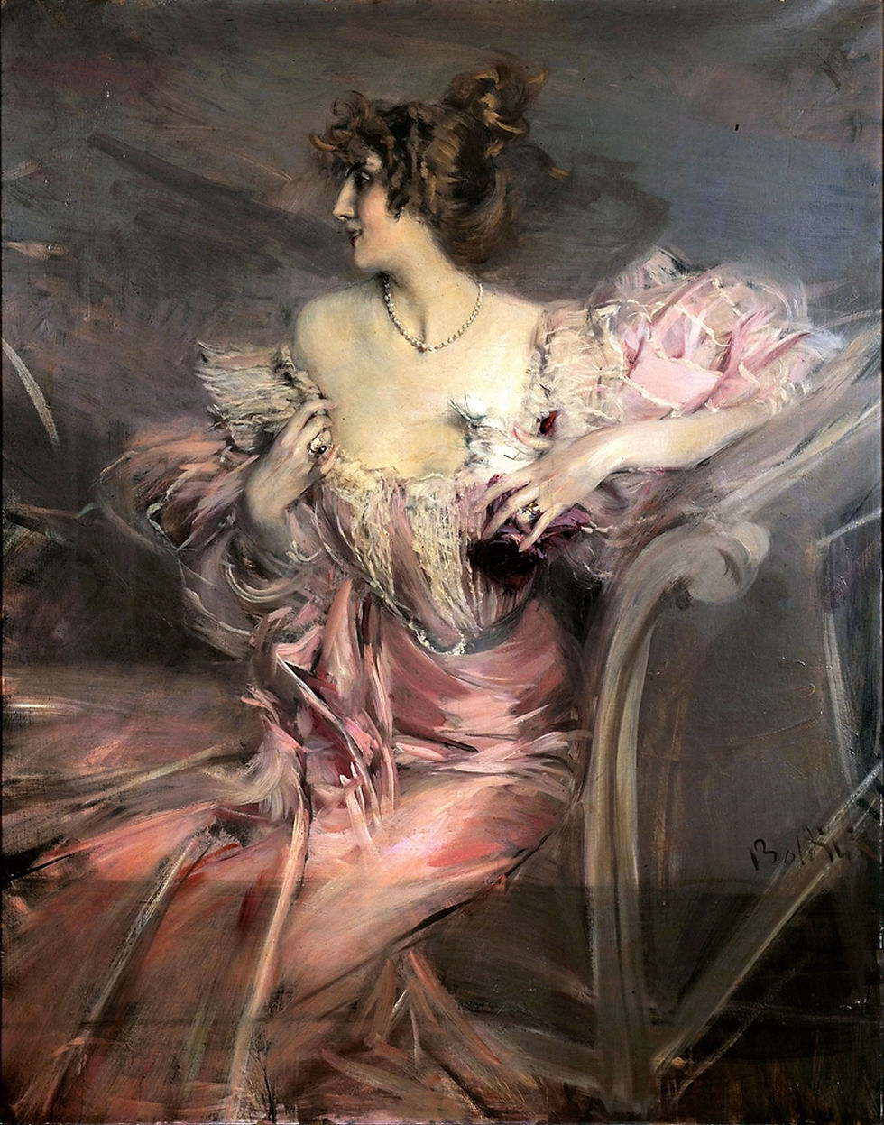 Boldini's now celebrated portrait of Marthe de Florian is dated 1888 but her style of dress suggest the mid-1890s.