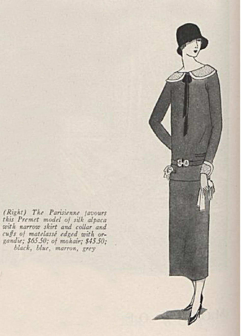 A fall 1923 lower priced copy of Premet's famous "La Garconne" day dress. Vogue Archive.