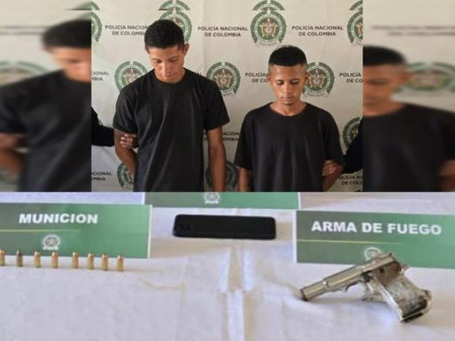 Capturan a dos hombres armados en operativo policial en Sabanalarga, Atlántico