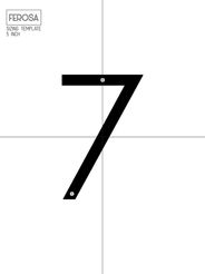 House number sizing template for a 5 inch number 7.