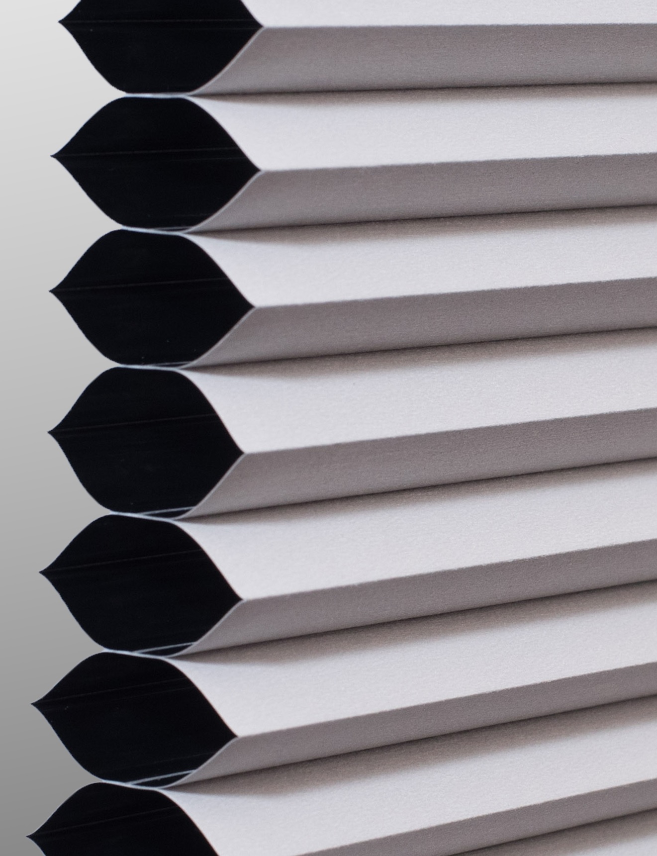 Gray Sheen Single cell cellular shade fabric swatch