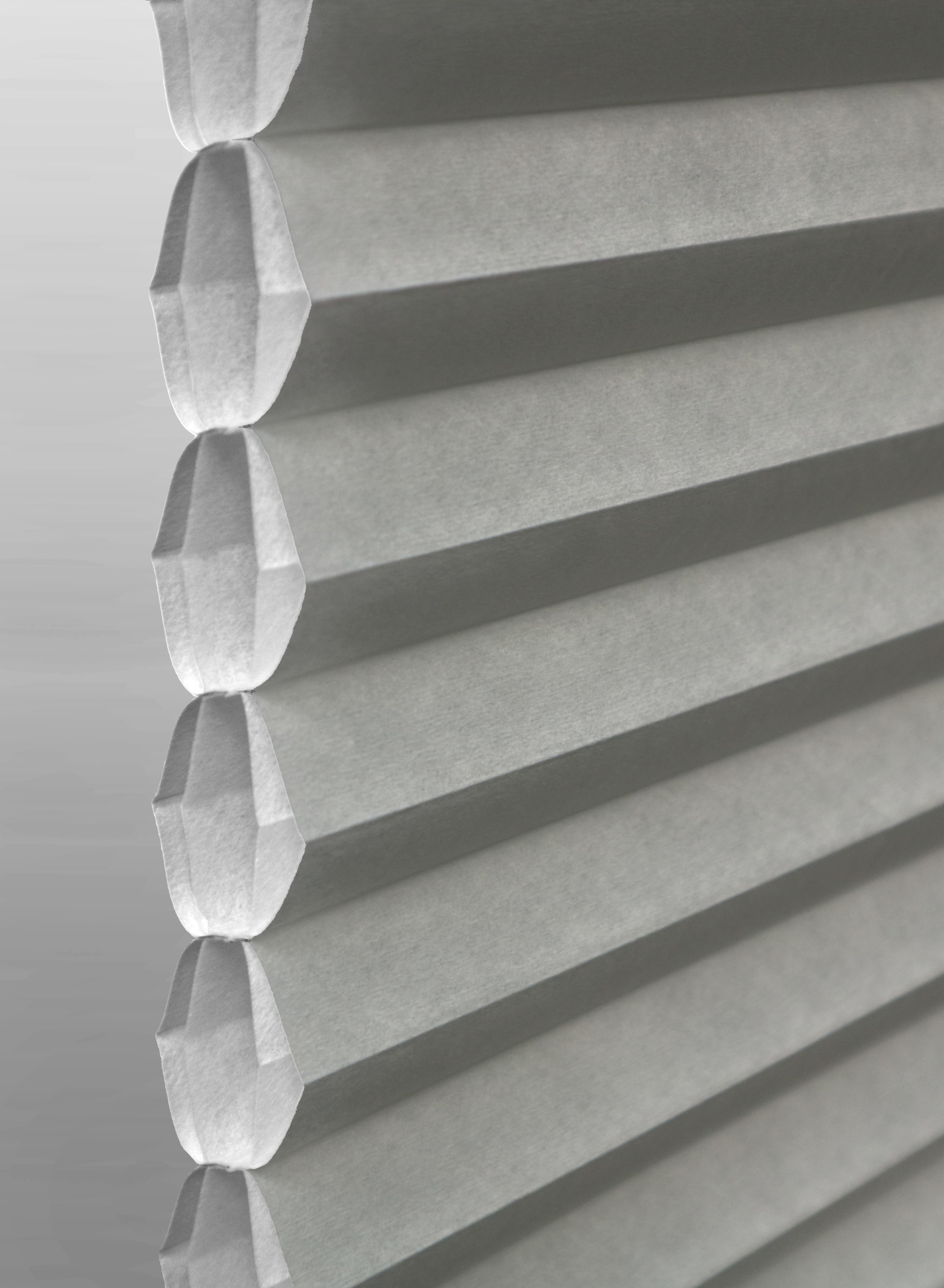 Gray Storm Cell-in-a-cell cellular shade fabric swatch