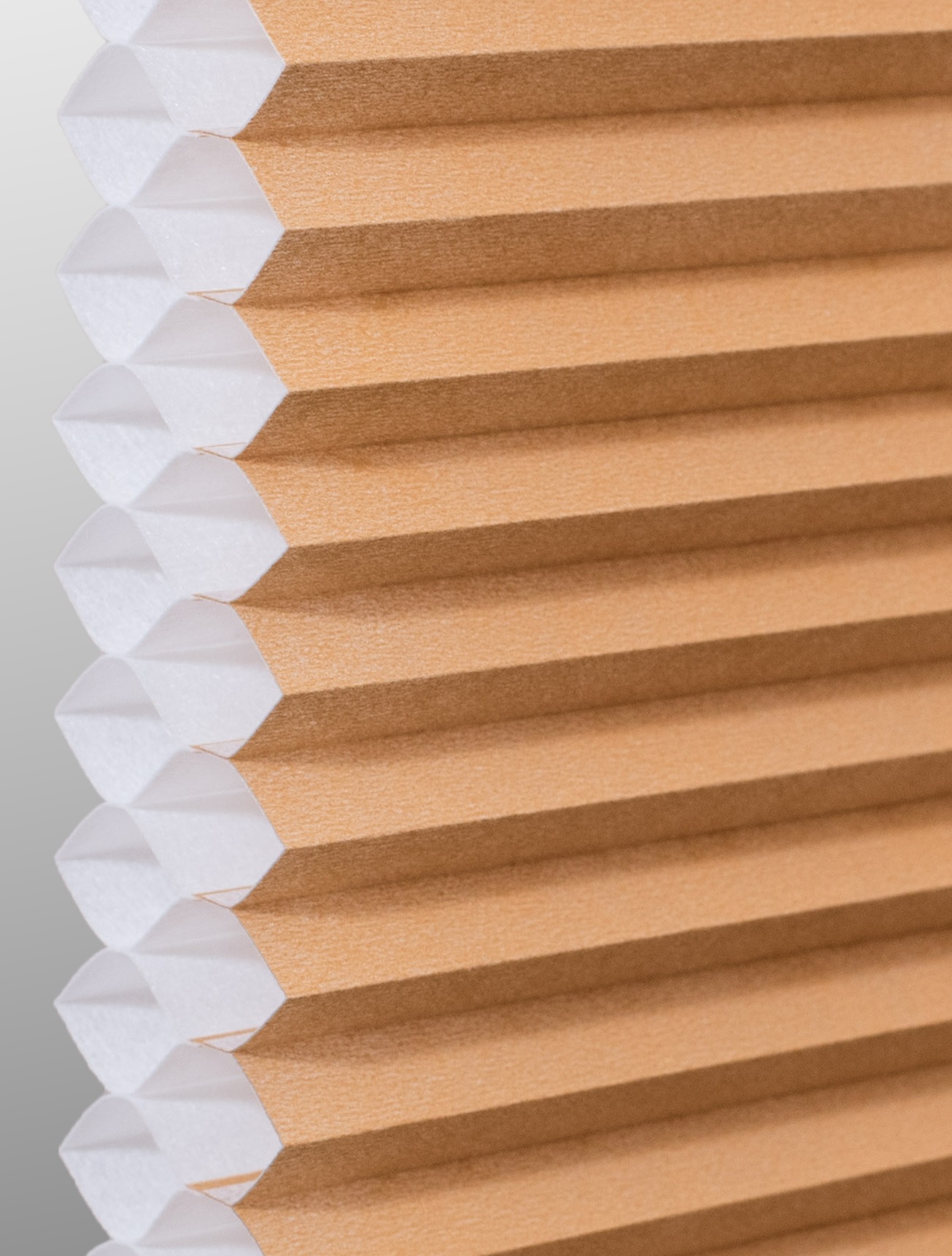 Tan Double cell cellular shade fabric swatch