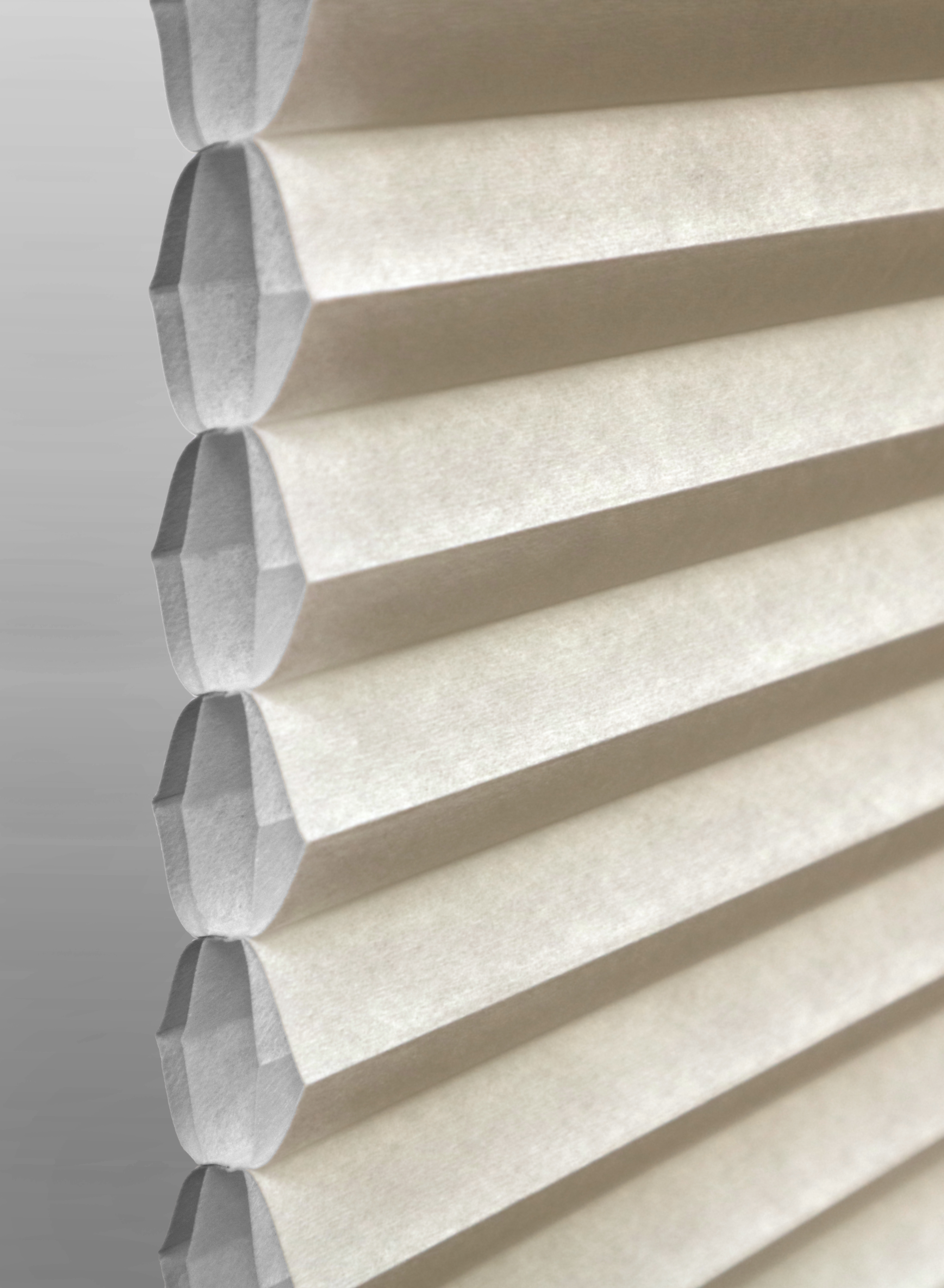 Beige Cell-in-a-cell cellular shade fabric swatch