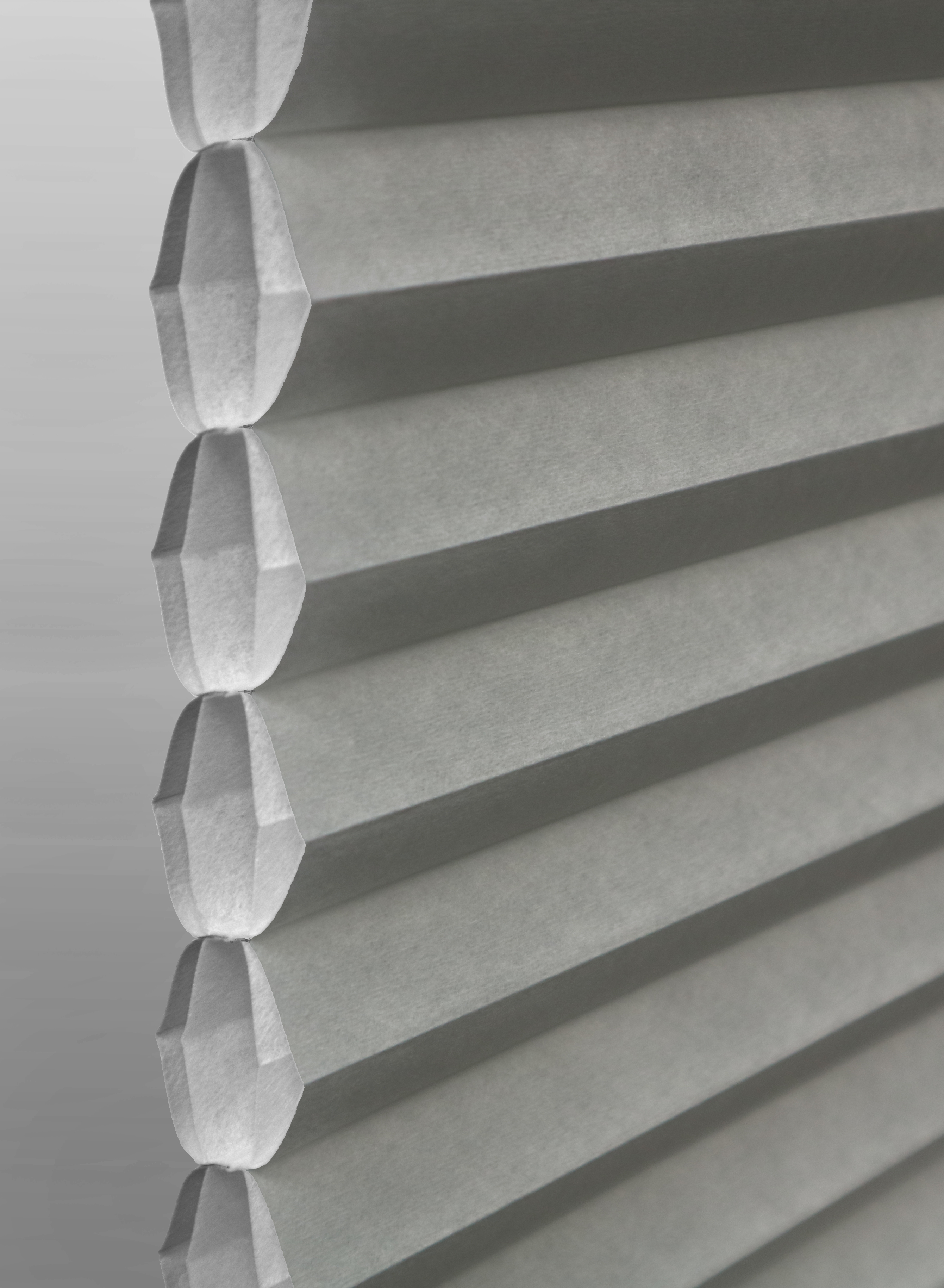 Gray Storm Cell-in-a-cell cellular shade fabric swatch