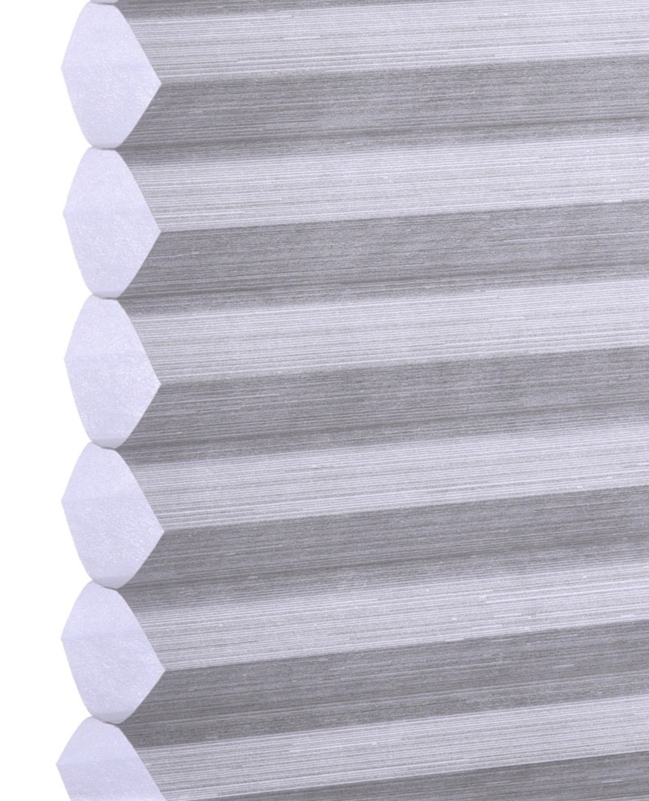Antique Pewter Bamboo print cellular shade fabric swatch