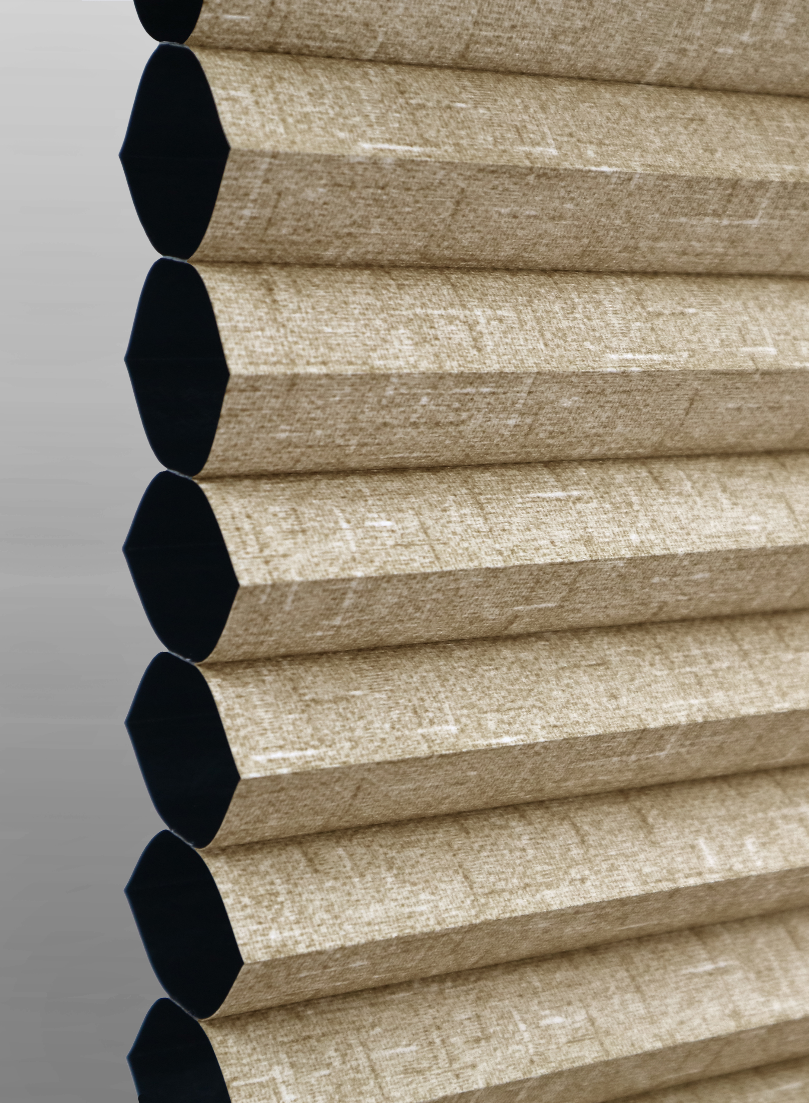 Sand Linen print cellular shade fabric swatch