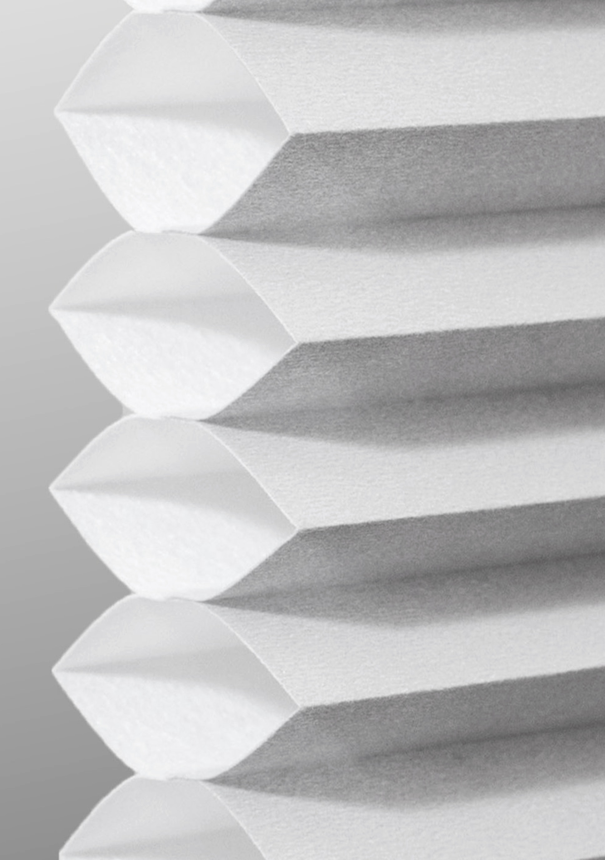 Gray Sheen Single cell cellular shade fabric swatch