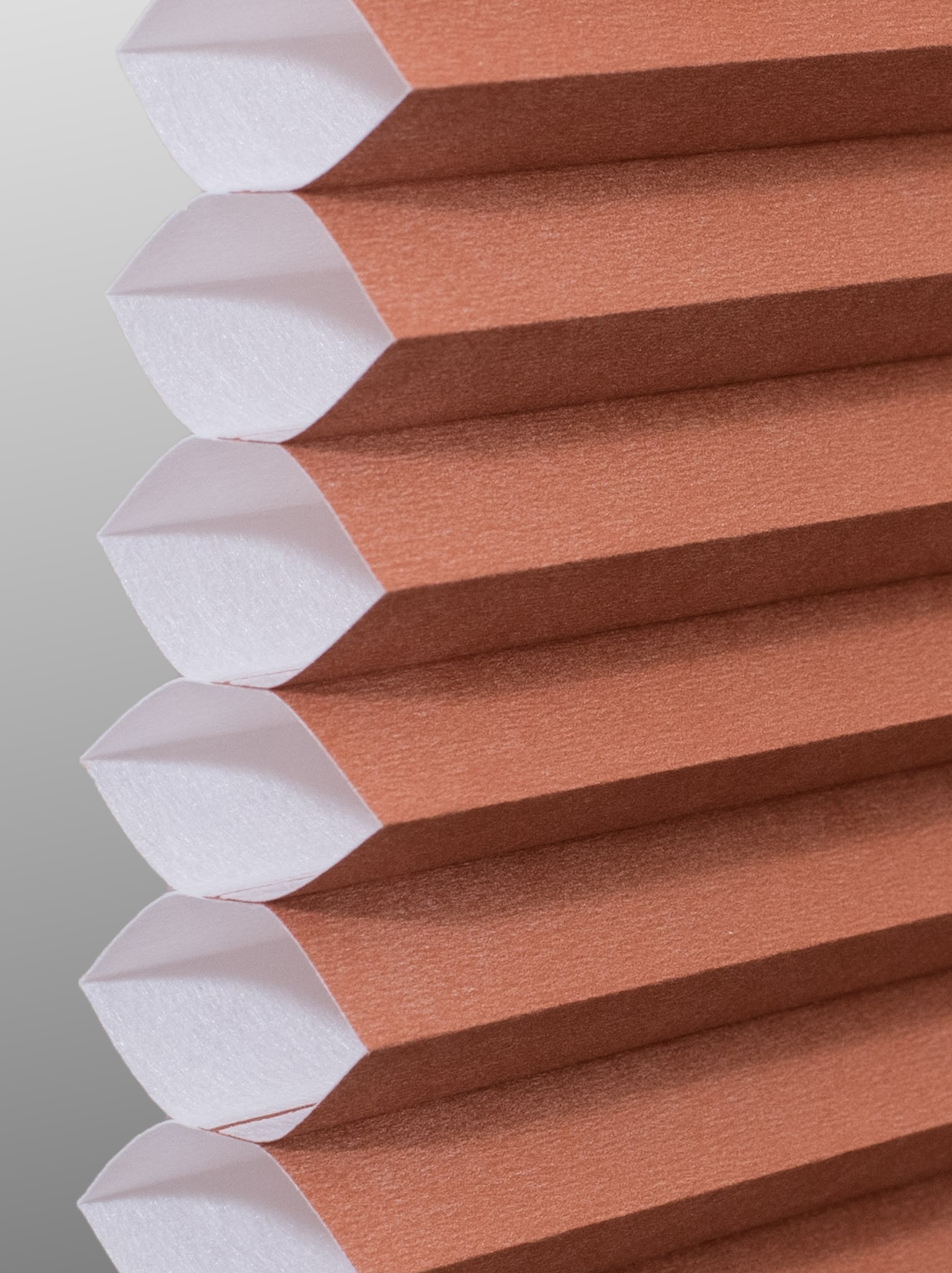 Terra Cotta Single cell cellular shade fabric swatch