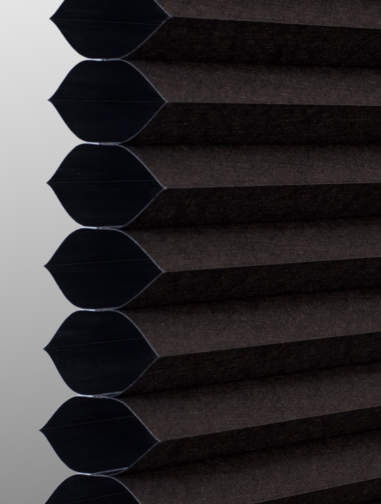 Black Single cell cellular shade fabric swatch