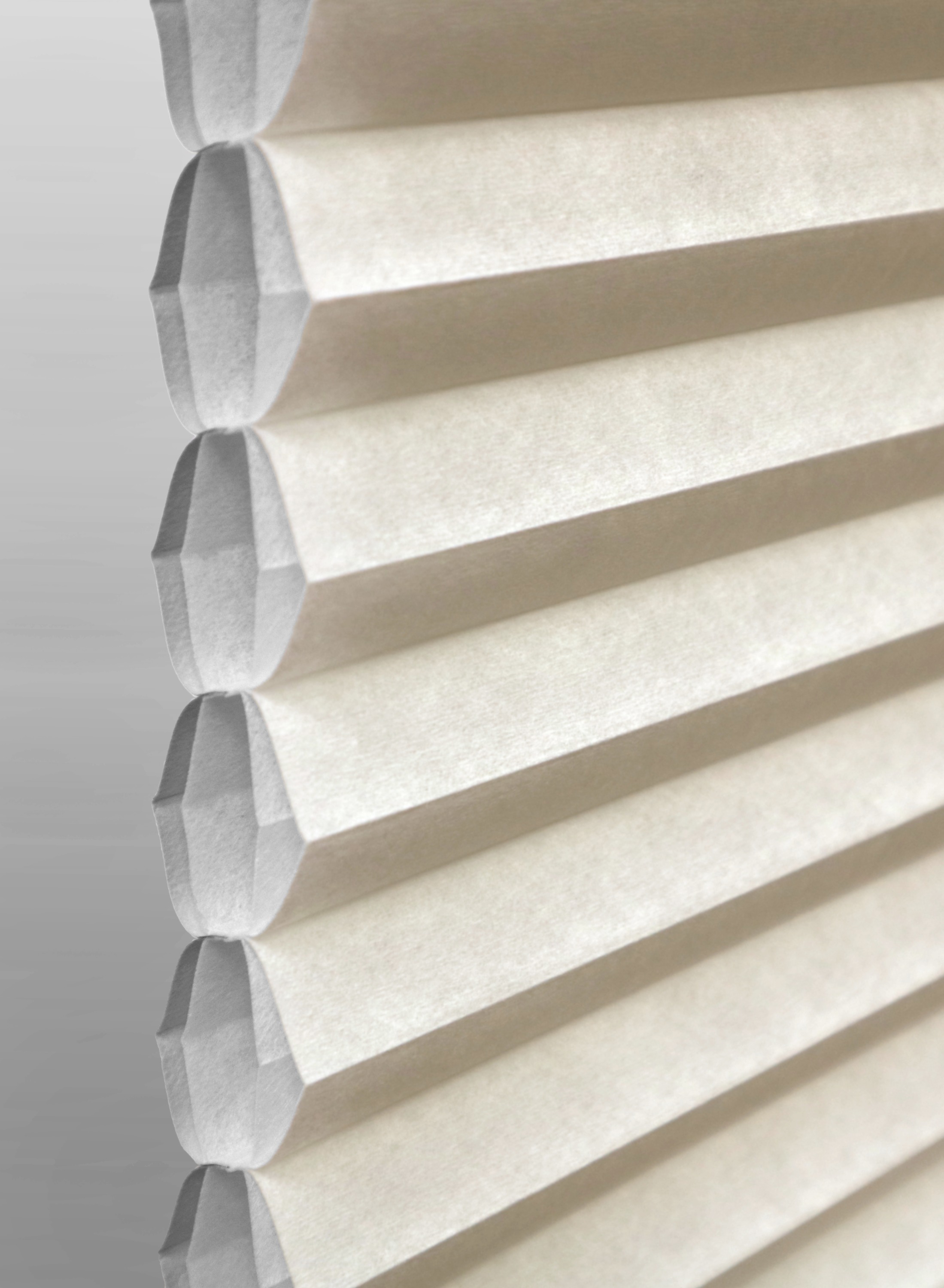 Beige Cell-in-a-cell cellular shade fabric swatch