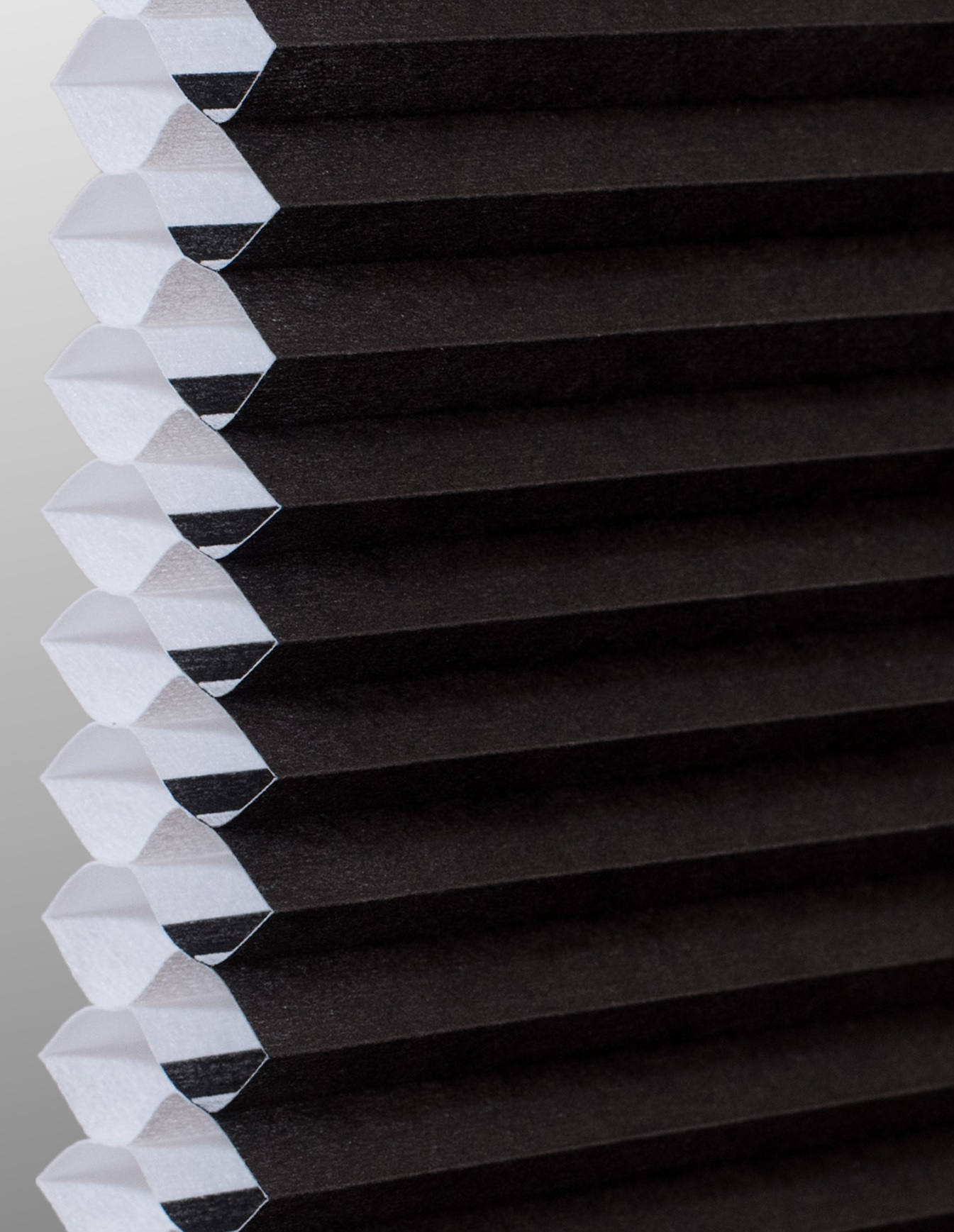 Black Double cell cellular shade fabric swatch