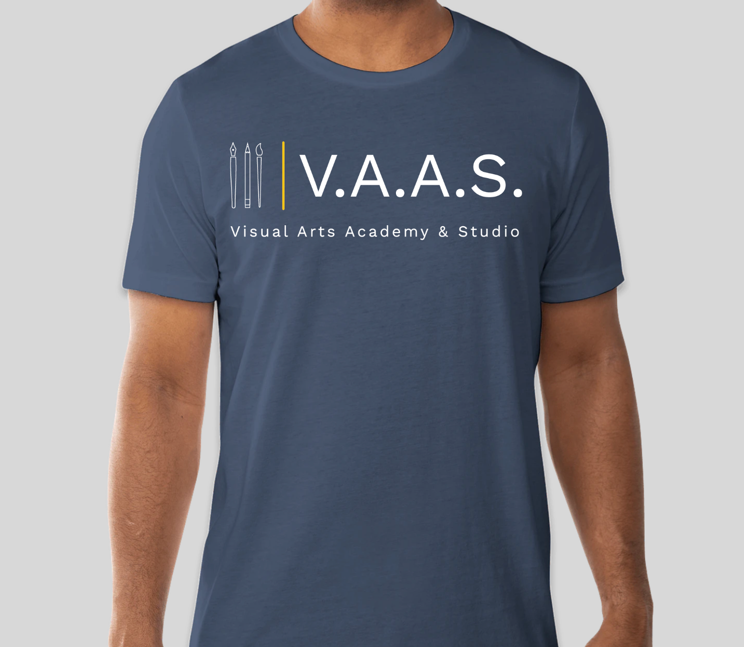 White V.A.A.S. Logo Shirt - Navy