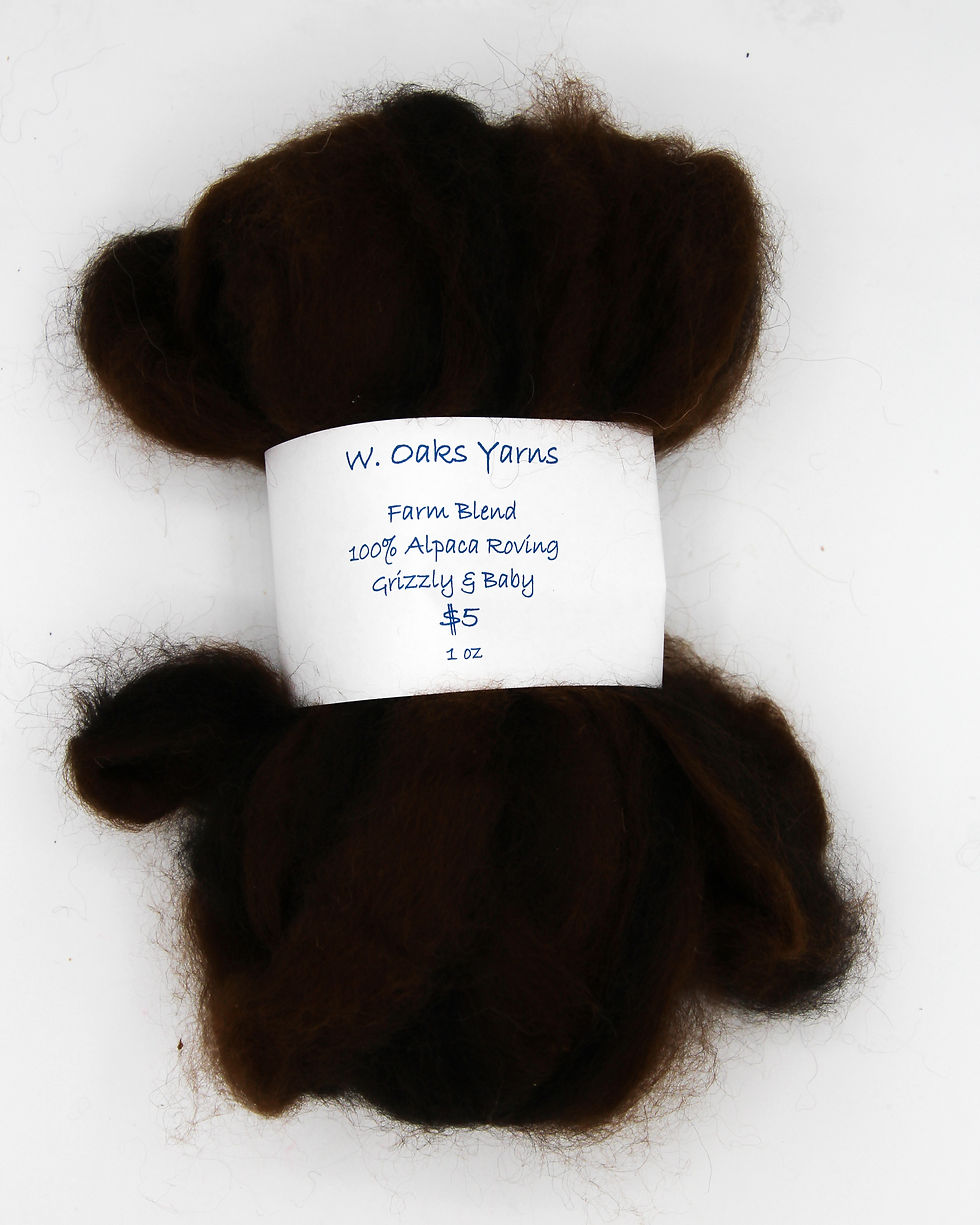 Thumbnail: Baby Alpaca Roving -Grizzly & Baby