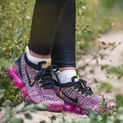 Thumbnail: White Alpaca Ankle Sport Sock on feet