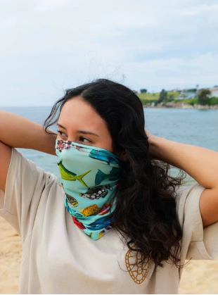 Thumbnail: Divermon Neck Gaiter - Tropical Dream Aqua UV