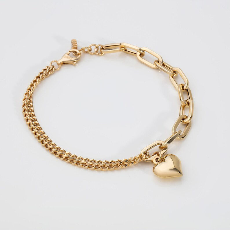 Double chains heart bracelet/anklet