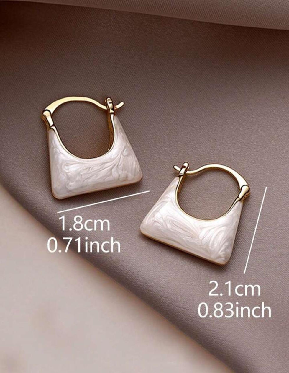 Thumbnail: Enamelled Bag shape Earrings