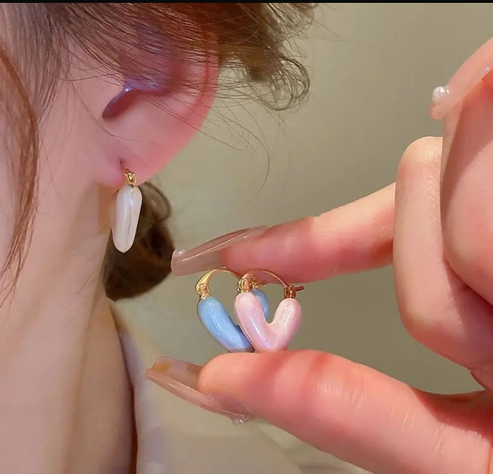 Thumbnail: Enamelled Heart Hoops