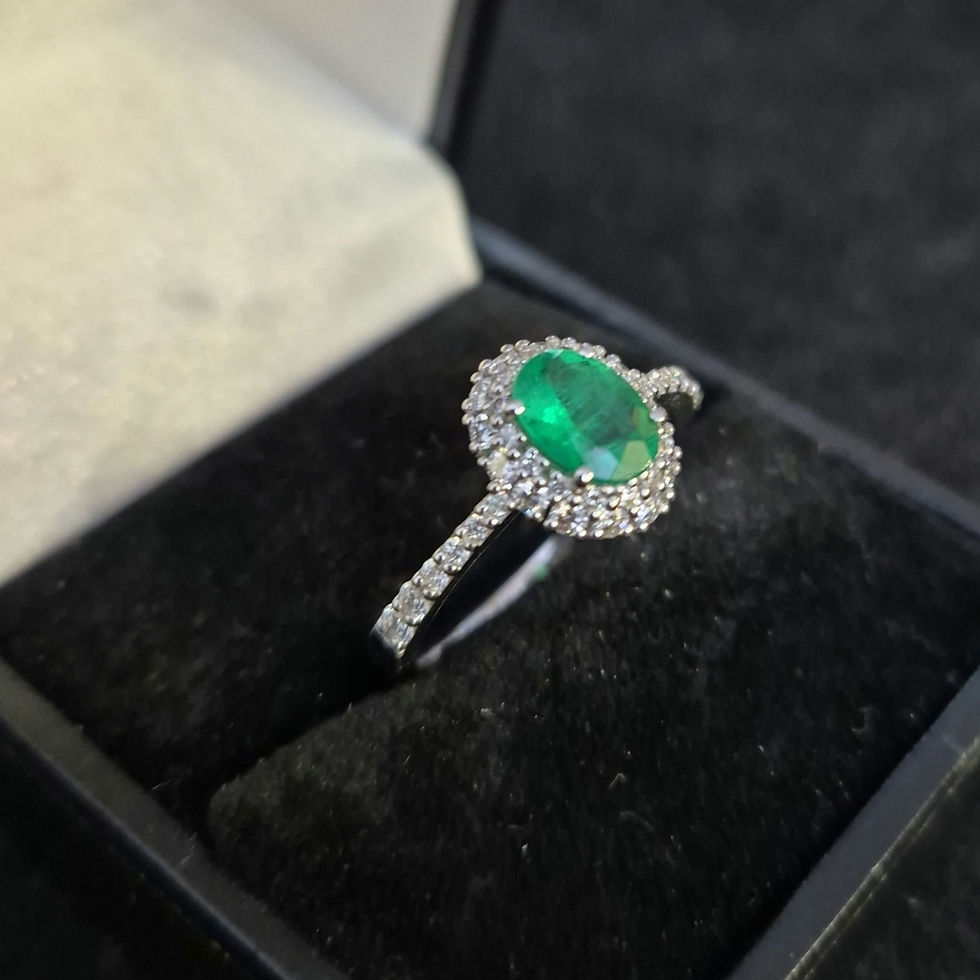 Miniature : Bague émeraude diamants