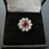 Miniature : Bague Marguerite Rubis Diamants