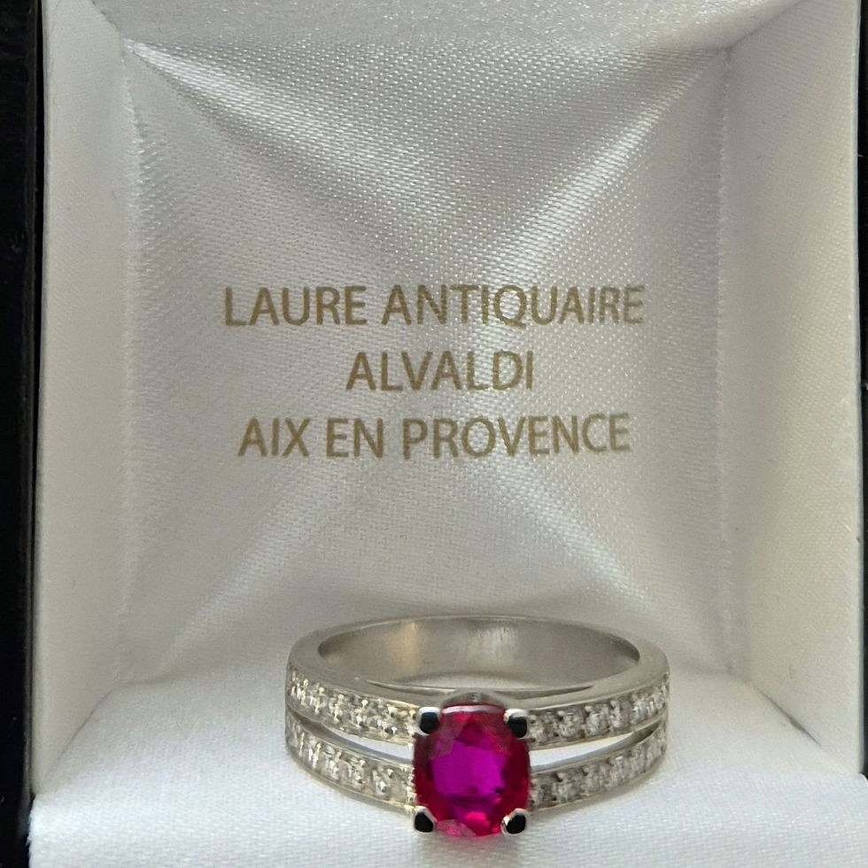 Miniature : Bague or blanc Rubis Diamants