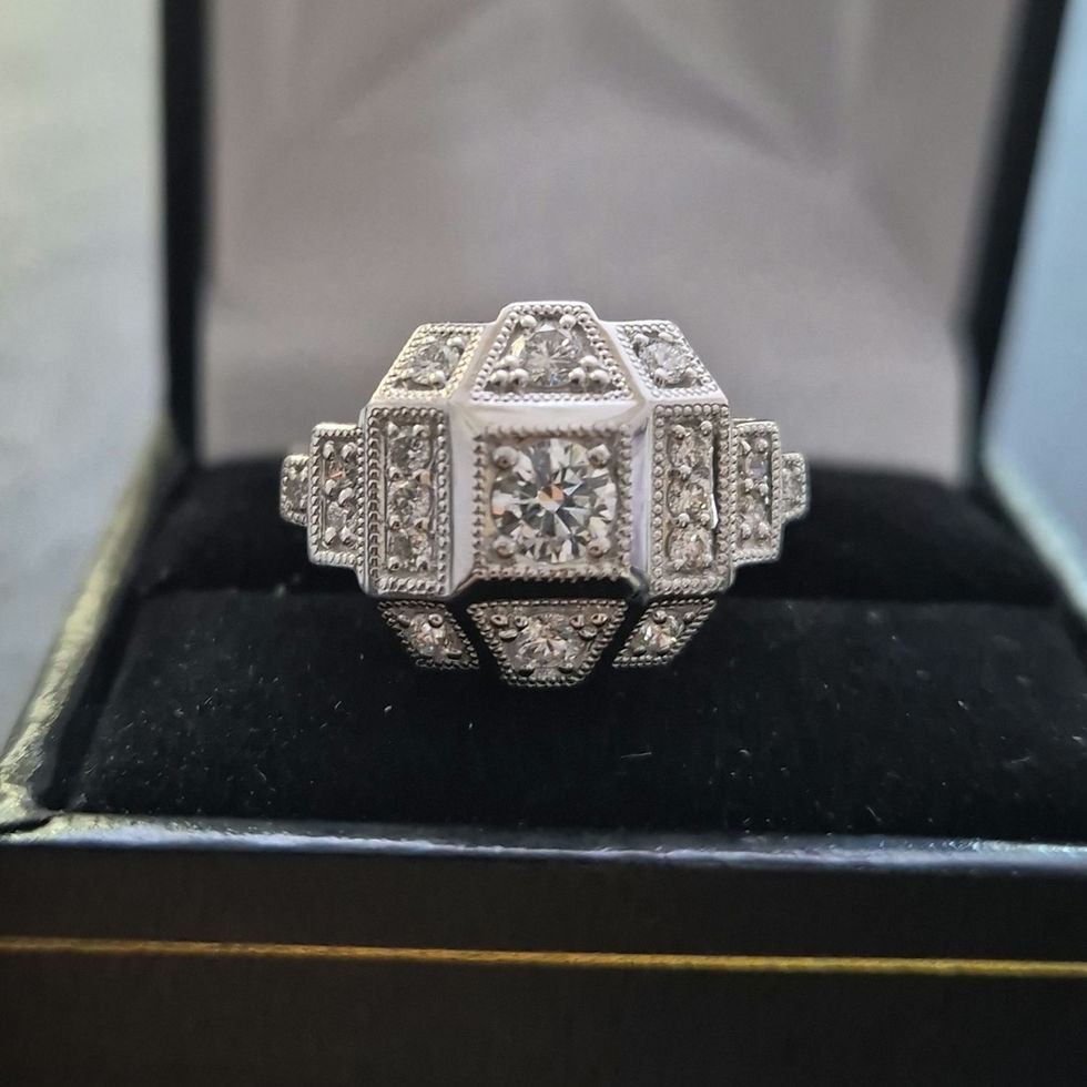 Miniature : Bague style art déco diamants