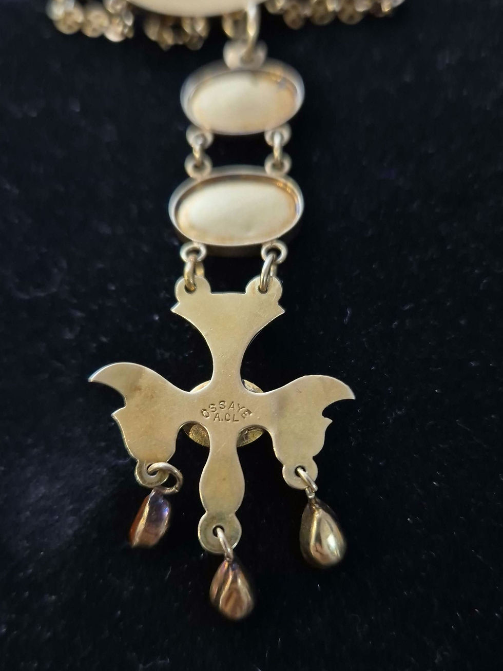 Miniature : Collier 19 ème s or émail citrines perles