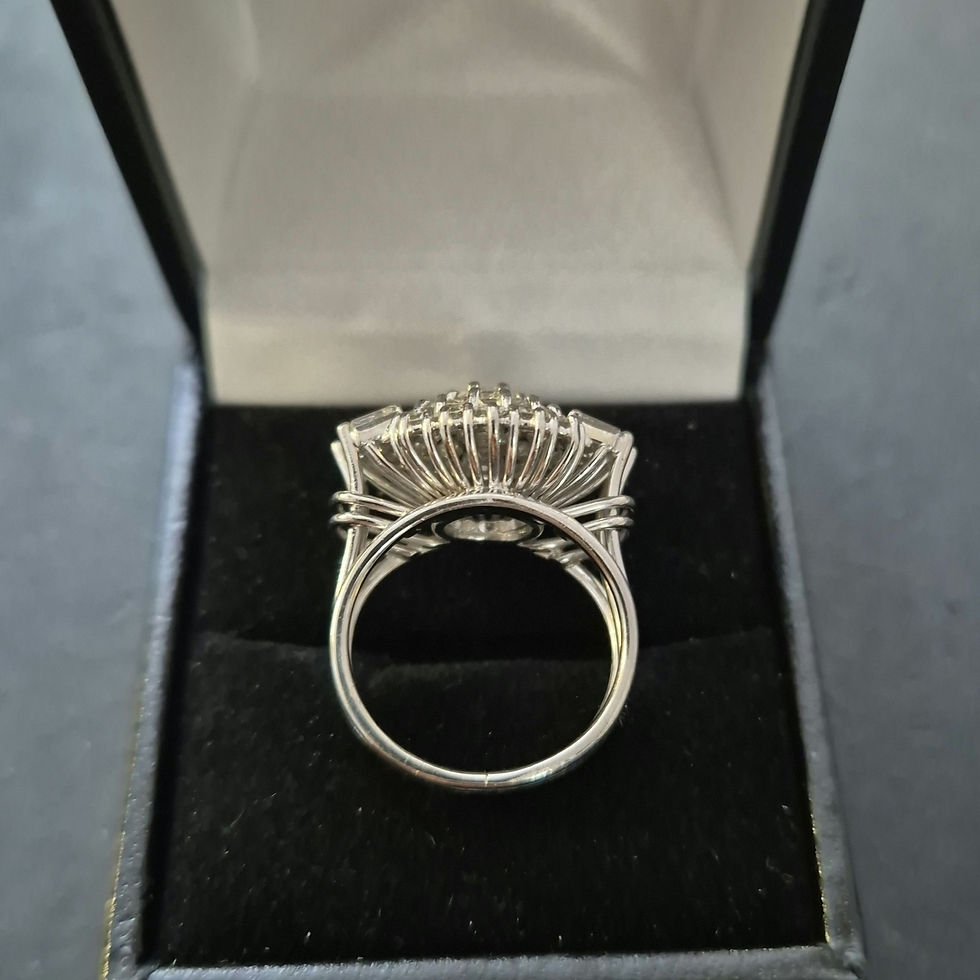 Miniature : Bague marguerite diamants années 60 panier fil or blanc