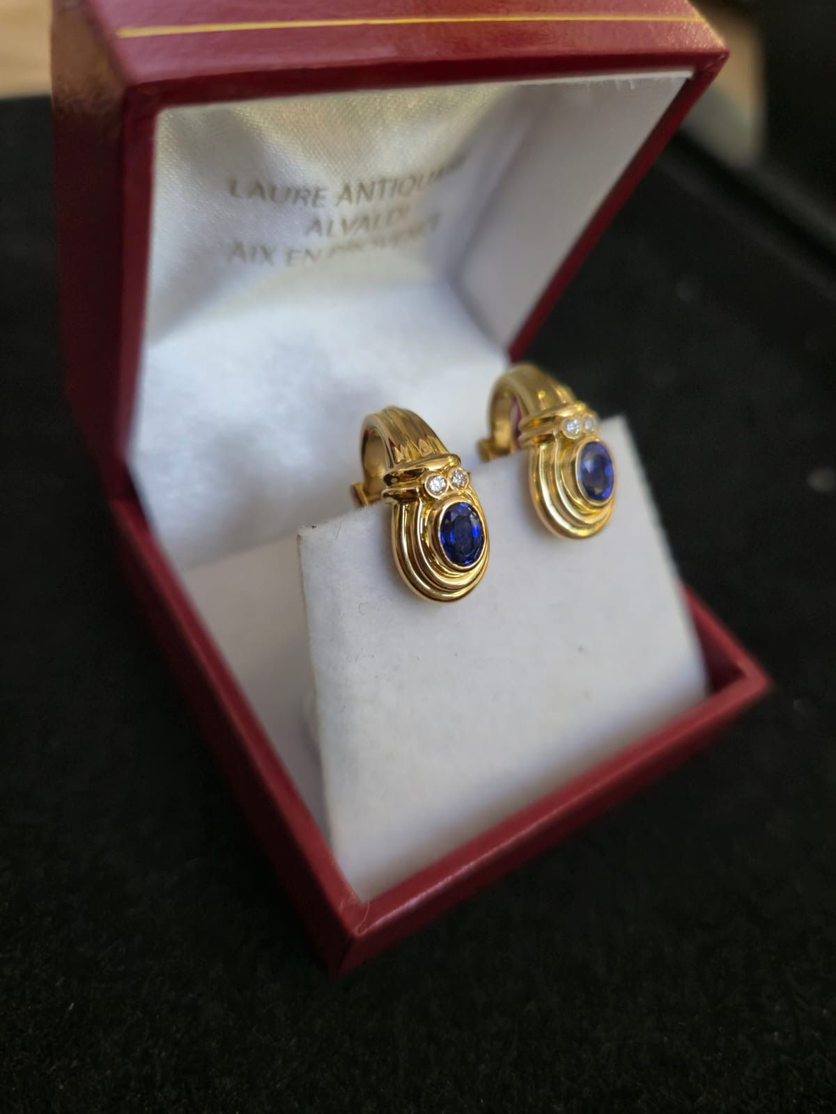 Boucles d'oreilles vintage Saphir