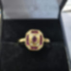 Bague or jaune rubis diamants