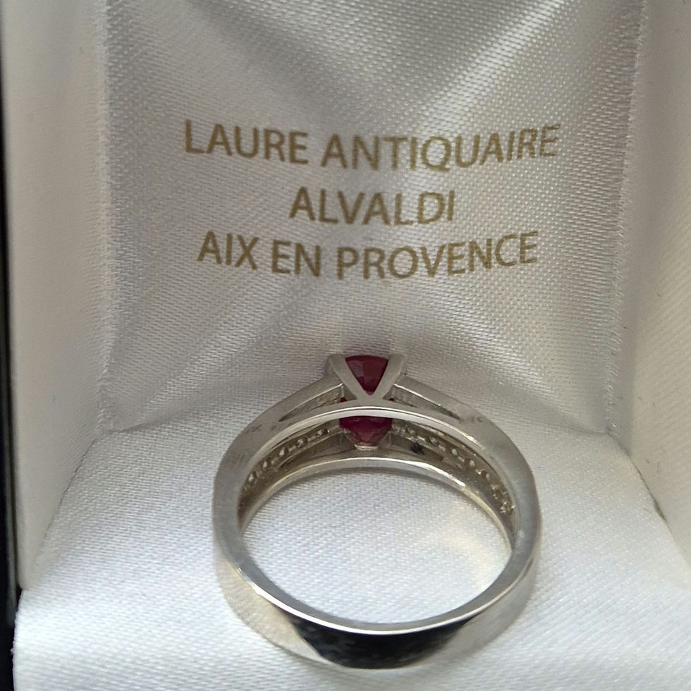 Miniature : Bague or blanc Rubis Diamants
