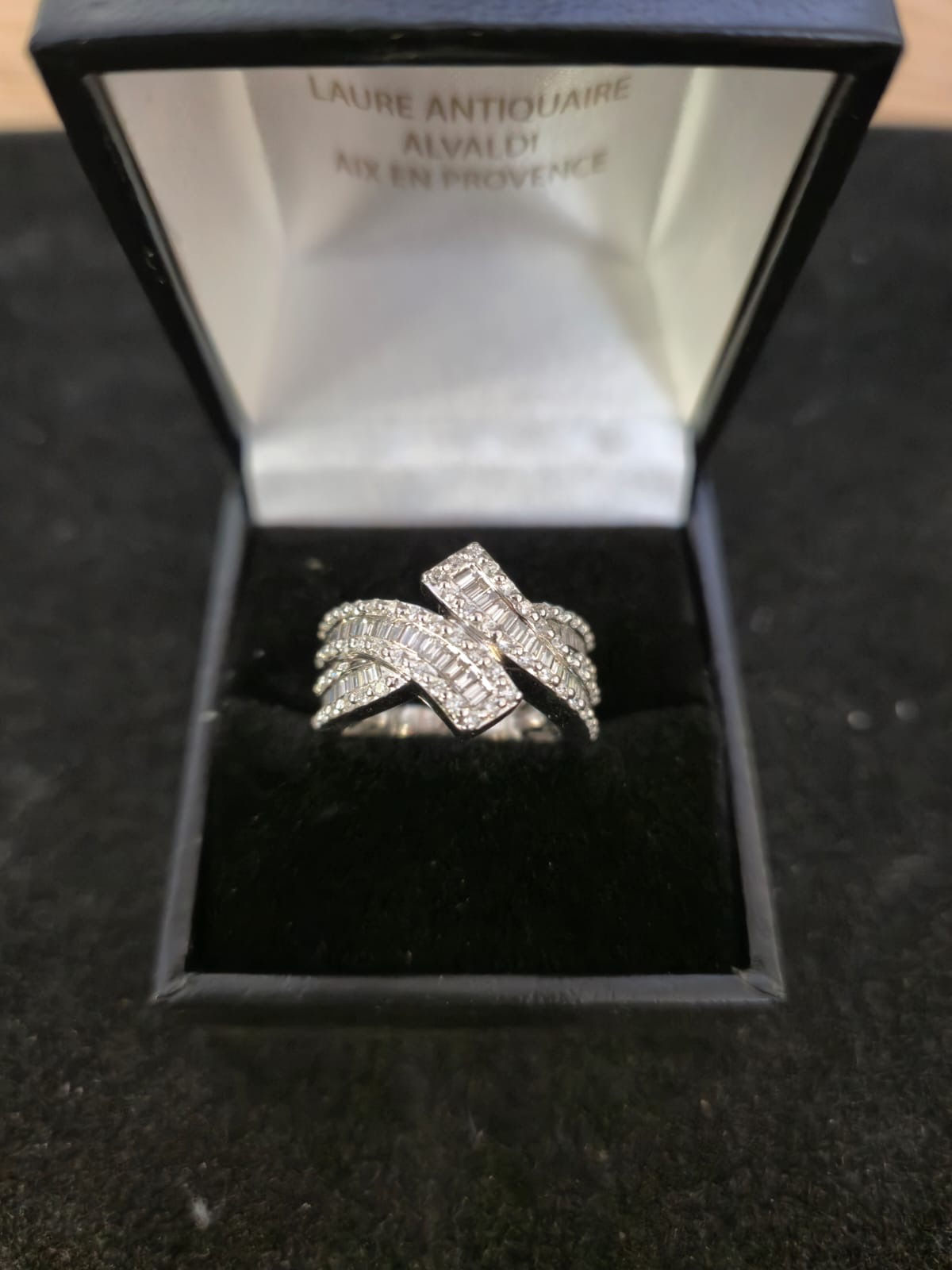 Bague vintage diamants baguettes