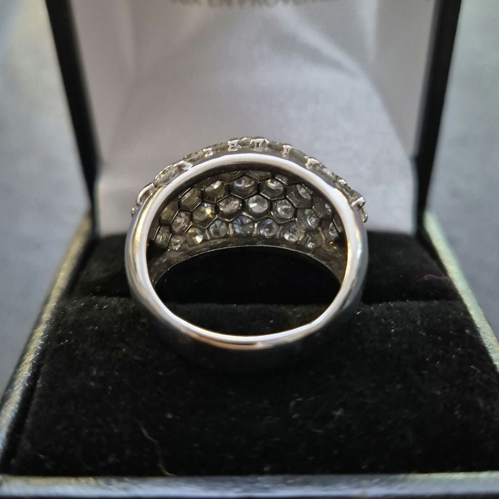 Miniature : Bague pavage or gris pavage diamants années 90
