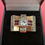 Miniature : Bague tank années 1940 or rose diamants rubis