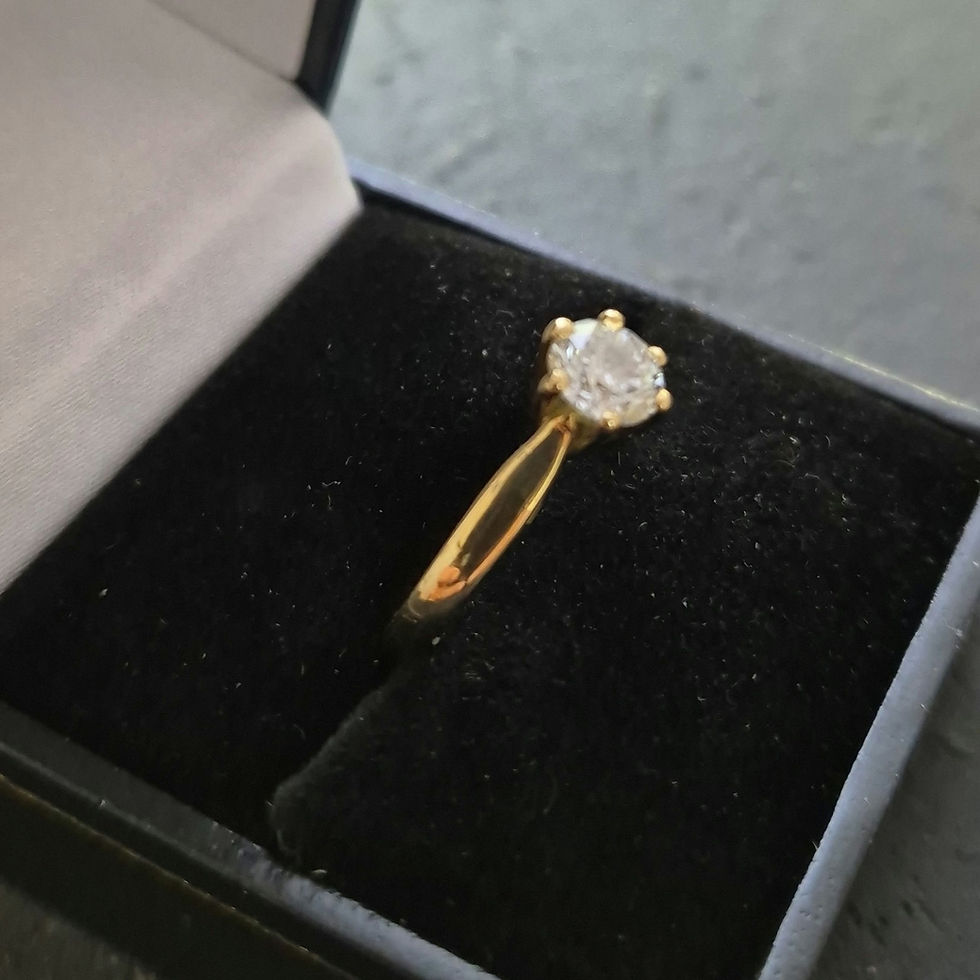 Miniature : Bague solitaire or jaune diamant 0,50 ct