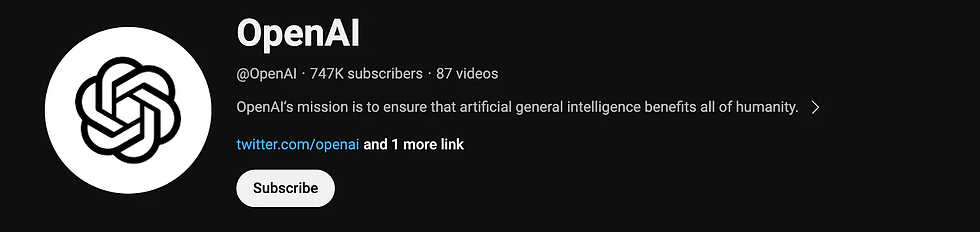 Open AI Youtube Channel https://www.youtube.com/@OpenAI