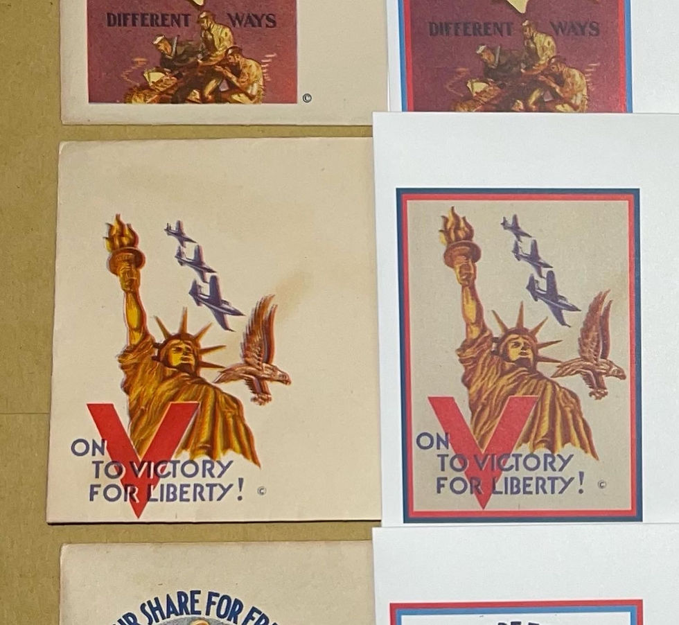 Thumbnail: WW2 US Home Front Victory Envelopes (Recreations) Patriotic -  No8 Size Gummed