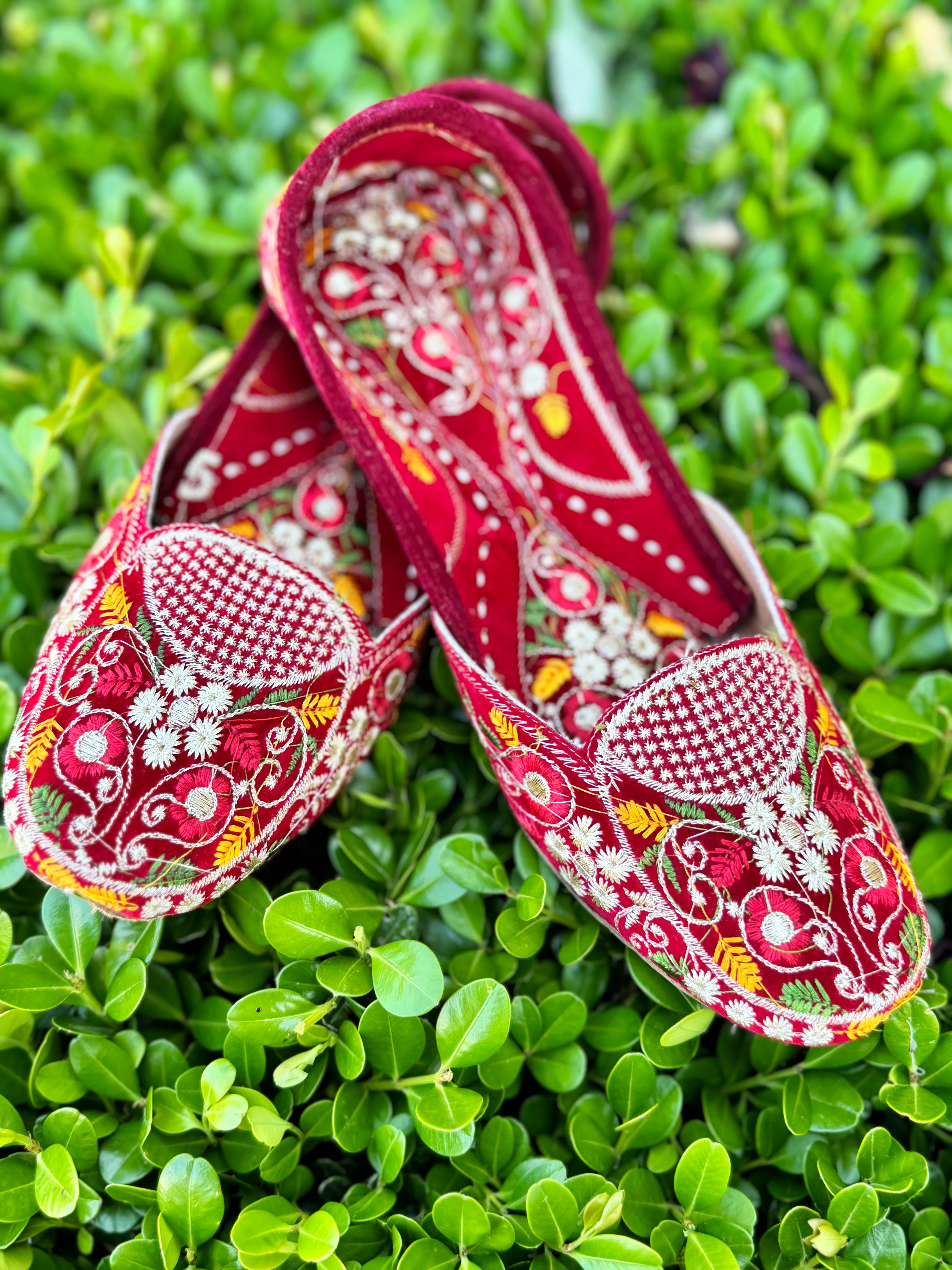 Embroidered Velvet Loafer – Ruby Blossom