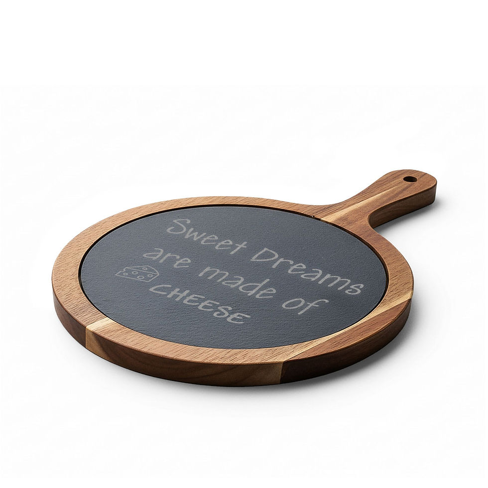 Thumbnail: Engraved Acacia Charcuterie Board "Sweet Dreams Are Made of Cheese" 