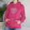Thumbnail: Valentine Pink Floral Heart Hoodie – Valentine's Day Heart Pullover