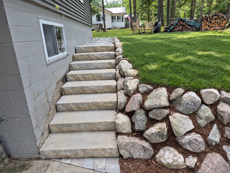 Man made concrete stairs 4' St. Helen Michigan