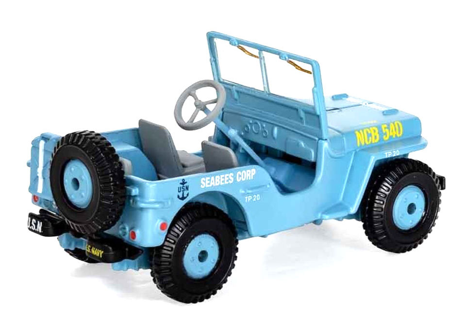 Corgi CS90633 - Jeep WILLIS SEABEES CORP bleu