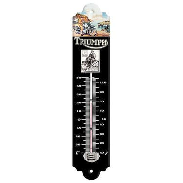 Thermomètre métal - Triumph - Mobylette Speed Twin - 30 x 6,5 cm - Editiond Clou