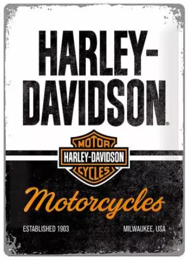 Plaque métal Harley Davidson Motorcycles en 30*40 cm
