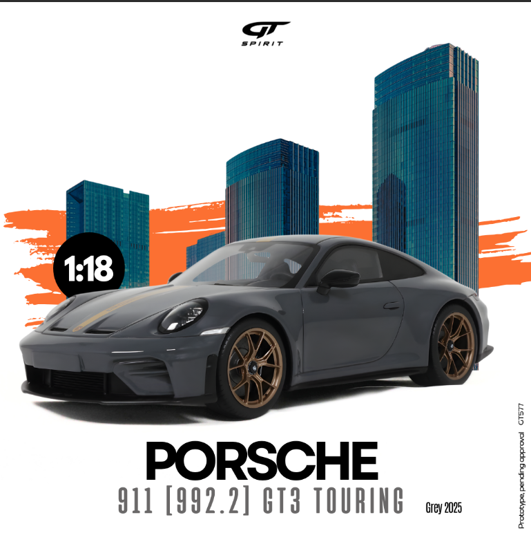 GT Spirit - Porsche 911 ( 992.2 ) GT3 Touring Grey 2025 - 1/18