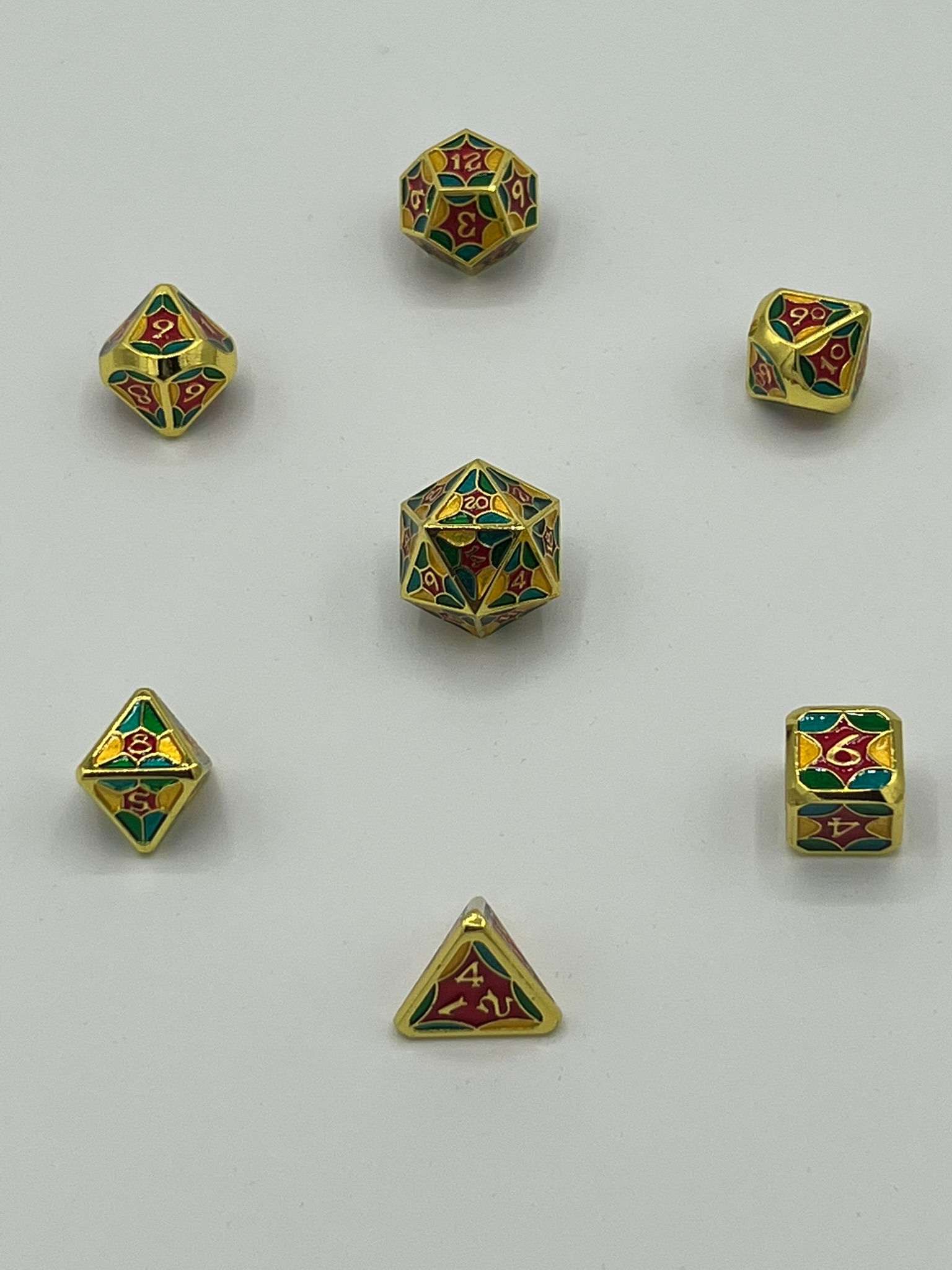 Gold with Yellow, Green, Blue & Red