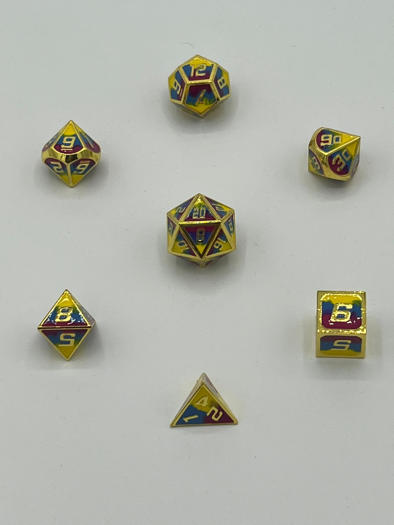 Gold with Yellow, Blue & Purple